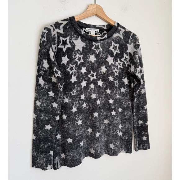 Autumn Cashmere Reversible Inked Stars Cashmere Sweater in Black - Picture 3 of 6